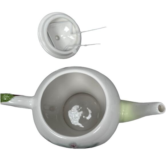 Lena Liu Hummingbird and Lilies Teapot Floral Porcelain with Lid Teleflora READ - Picture 5 of 12